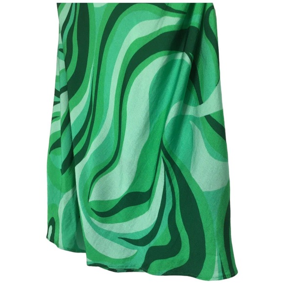 Zara Safia Dress Micro Mini 70s Inspired Criss Cross Straps Abstract Green Small - Picture 4 of 15